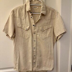 Taylor Stitch Short Sleeve Western Shirt (Cream) (Size 40)